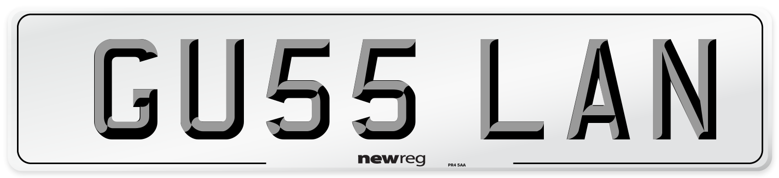 GU55 LAN Number Plate from New Reg